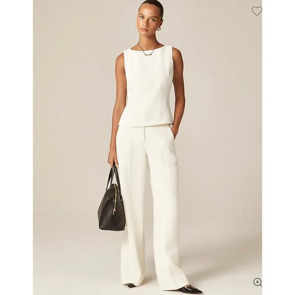 J. Crew Seamed shell top in bouclé Ivory NWT size 10 - Picture 2 of 8